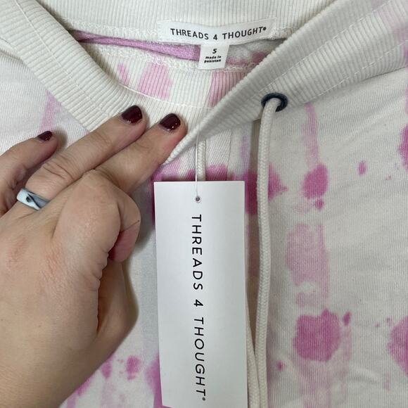 NWT Threads 4 Thought Pink White Tie Dye Lounge Shorts | S - Picture 3 of 5